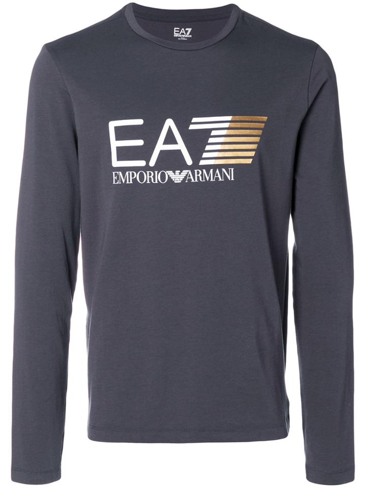 Ea7 Emporio Armani Logo Print Sweatshirt - Grey