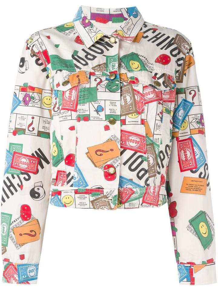 Moschino Vintage Monopoly Print Denim Jacket - Multicolour