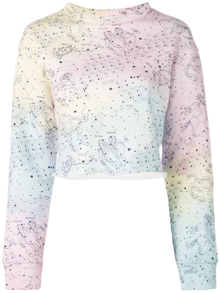 The Elder Statesman Rainbow Print Sweatshirt - Blue