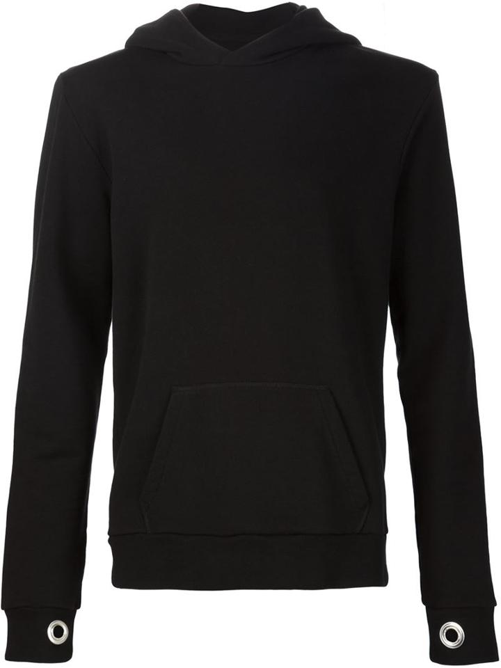 Maison Margiela Eyelet Detail Hoodie, Men's, Size: 46, Black, Cotton