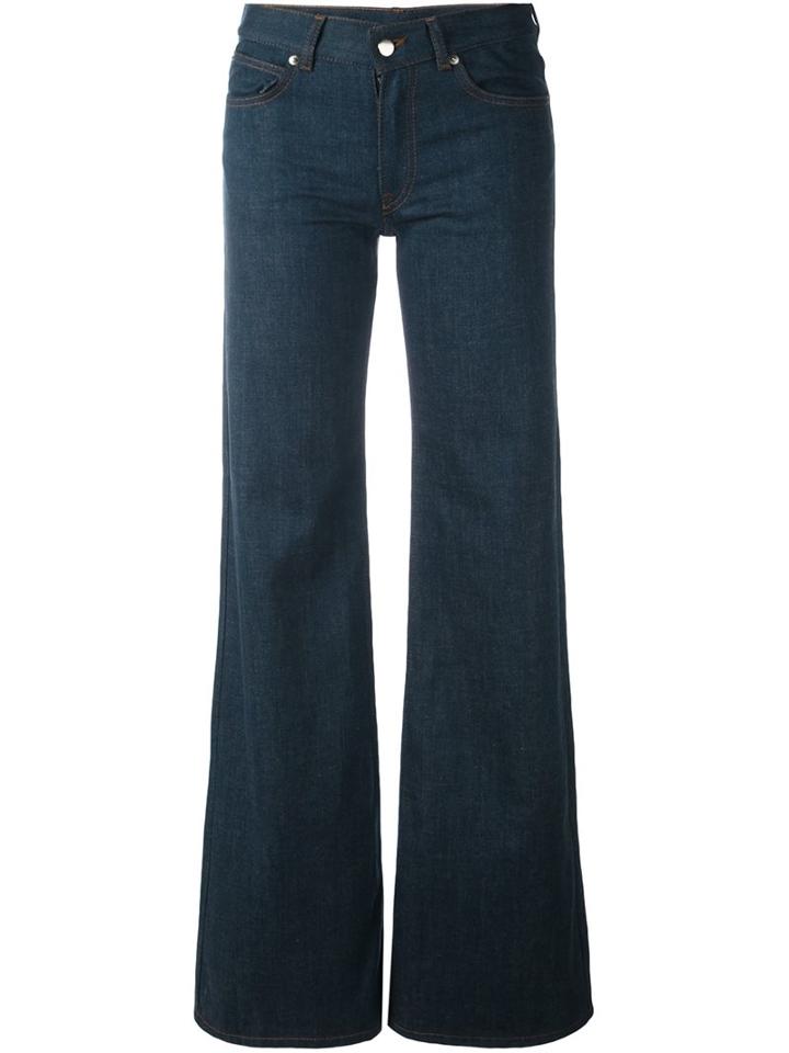 Mm6 Maison Margiela Flared Leg Jeans, Women's, Size: 40, Blue, Cotton