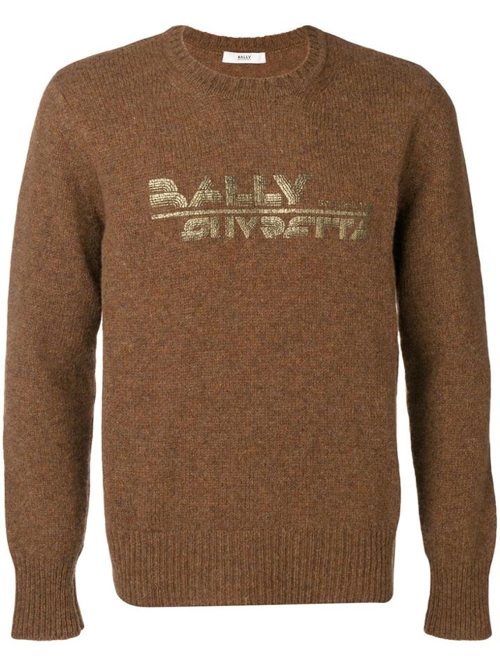 Bally Printed Logo Knit Sweater - Brown