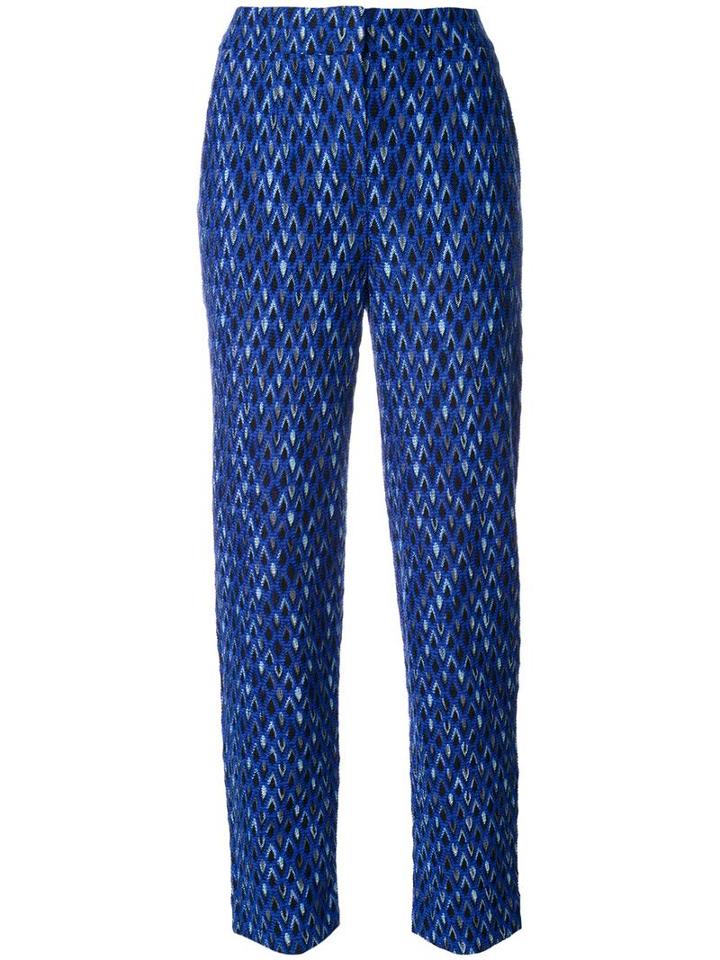Missoni Knitted Cropped Trousers, Women's, Size: 46, Blue, Nylon/viscose/wool