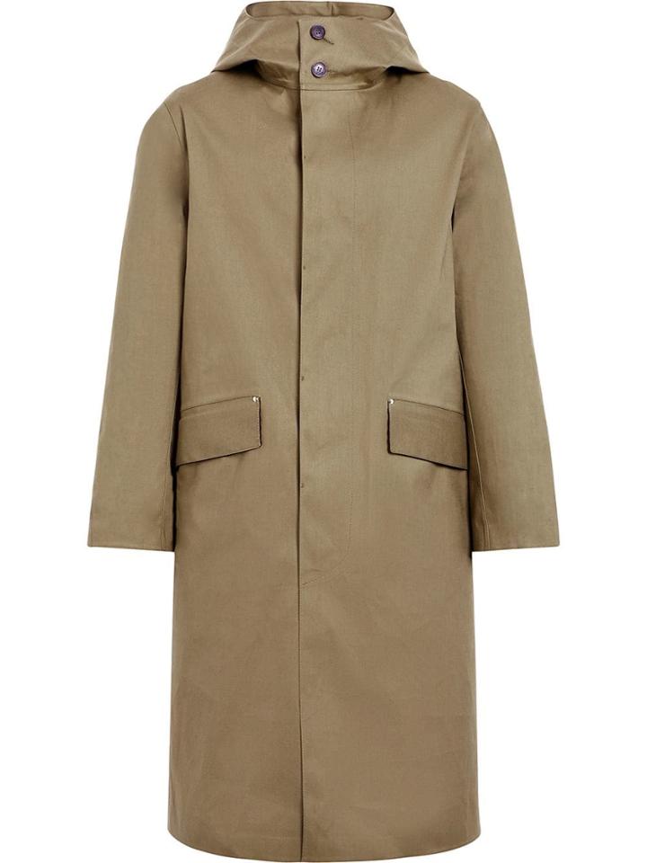 Mackintosh Khaki Bonded Cotton Hooded Riding Coat Gr-102d - Green