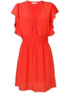 Vanessa Bruno Embellished V-neck Midi Dress - Orange