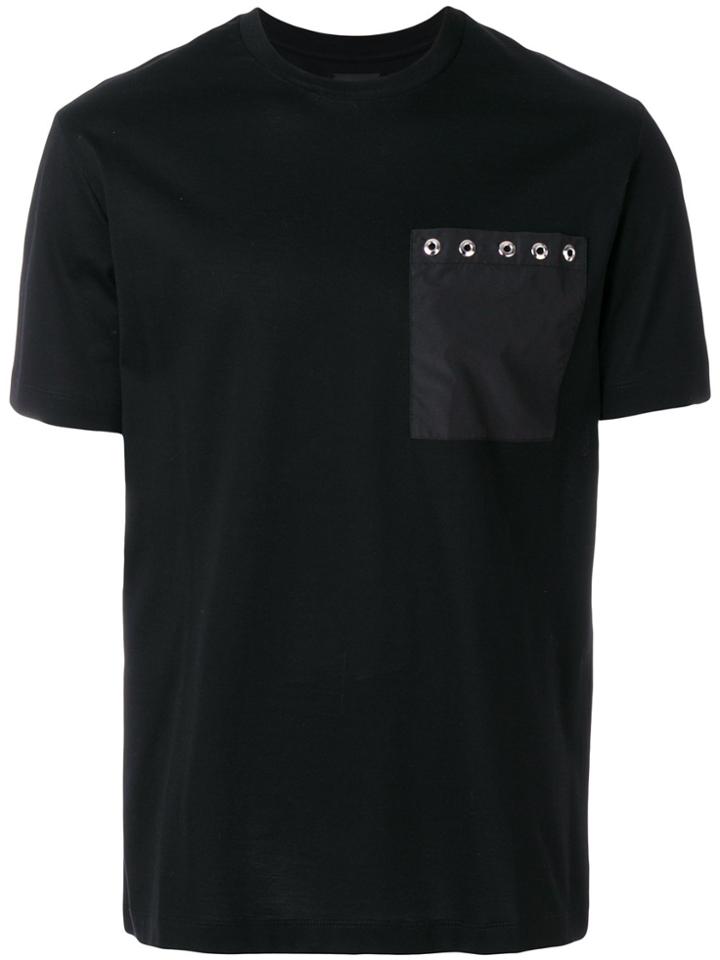 Les Hommes Eyelet Detail T-shirt - Black