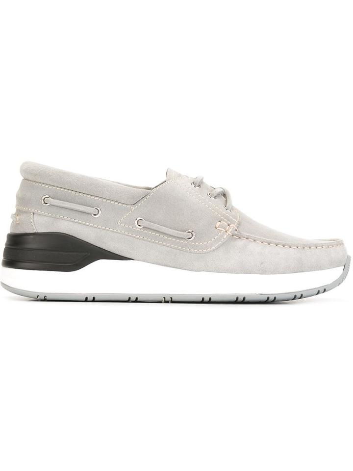 Givenchy Stylised Boat Shoes, Men's, Size: 43, Grey, Suede/leather/rubber