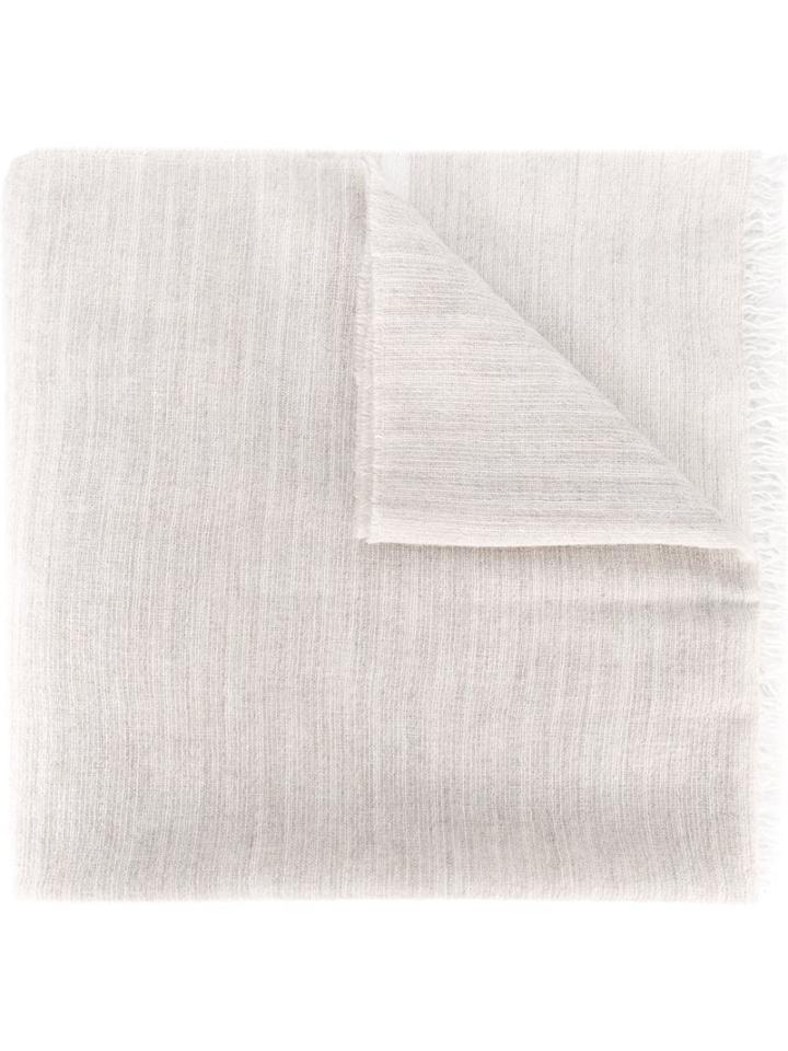 Fabiana Filippi Raw Edge Scarf, Women's, Nude/neutrals, Polyamide/modal/mohair/polyacrylic
