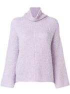 Lamberto Losani Turtle Neck Jumper - Pink & Purple