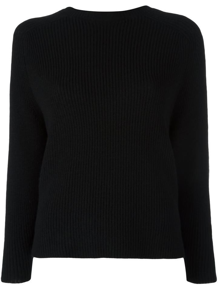 Federica Tosi Ribbed Jumper, Women's, Size: Large, Black, Cotton