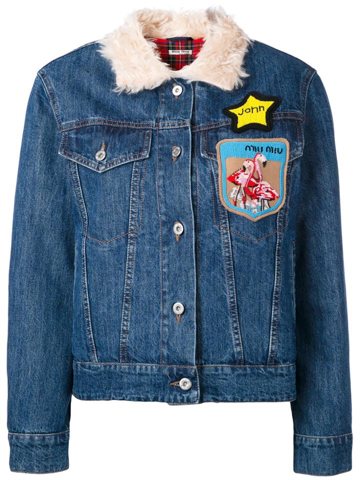 Miu Miu Multi-patch Denim Jacket - Blue