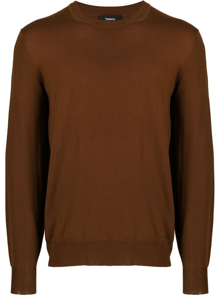 Theory Crew-neck Knit Sweater - Brown