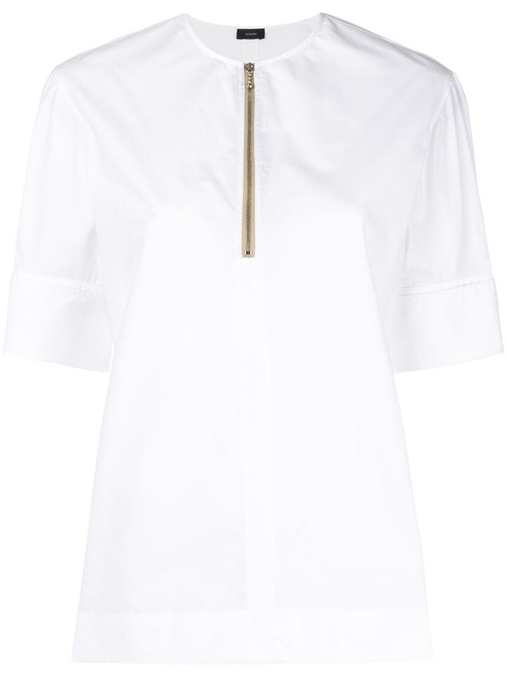 Joseph Zipped Neck T-shirt - White