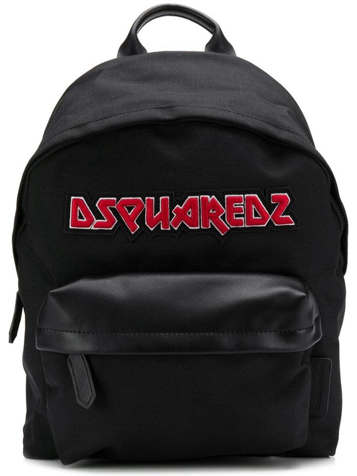 Dsquared2 Logo Embroidered Backpack - Black