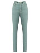 Amapô High Waist Skinny Jeans, Women's, Size: 42, Green, Cotton/elastodiene