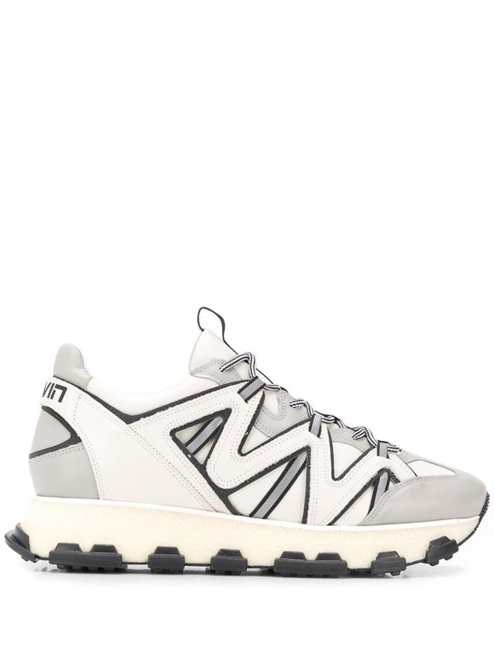 Lanvin Panelled Lace-up Sneakers - Grey