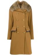 Bazar Deluxe Faux Fur Collar Coat - Brown