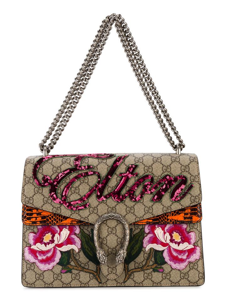 Gucci - Dionysus Gg Supreme Elton Shoulder Bag - Women - Leather/sequin/metal - One Size, Brown, Leather/sequin/metal