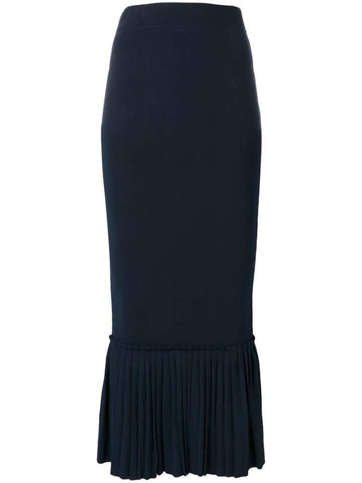 Jonathan Simkhai Ruffled Hem Fitted Skirt, Women's, Size: Xs, Blue, Rayon/nylon