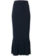 Jonathan Simkhai Ruffled Hem Fitted Skirt, Women's, Size: Xs, Blue, Rayon/nylon