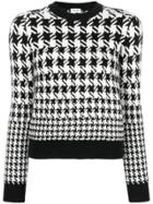 Saint Laurent Houndstooth Sweater - Black