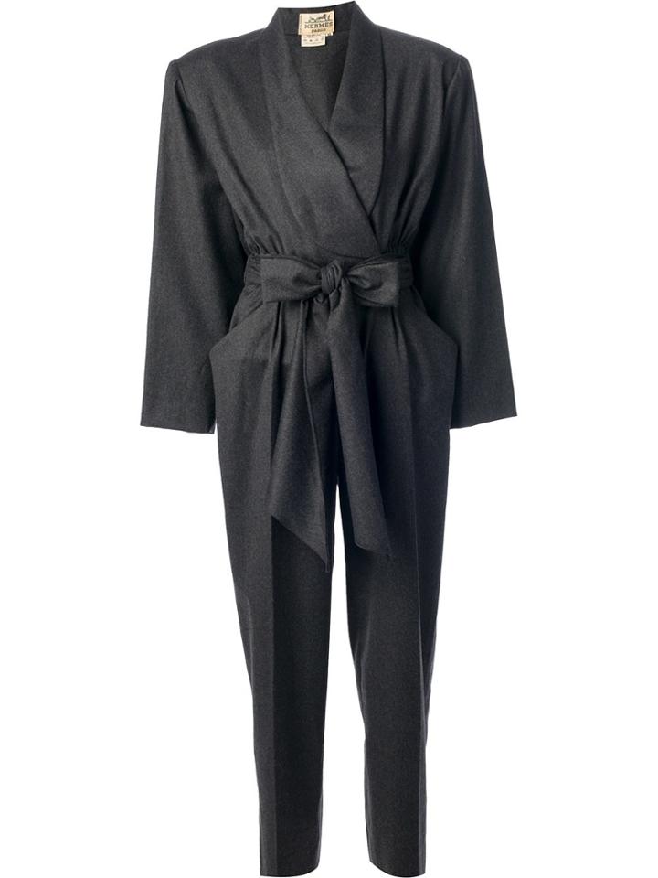 Hermès Vintage Belted Jumpsuit - Grey