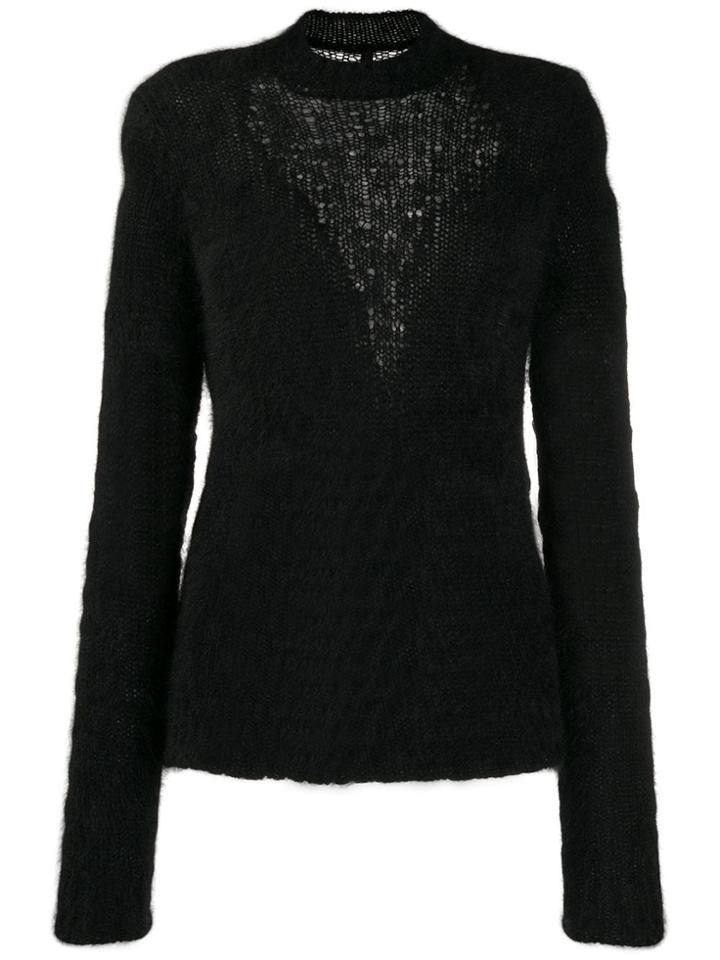 Unravel Project Slim-fit Inlay Knit Jumper - Black