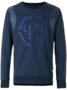 Philipp Plein Logo Embroidered Sweatshirt - Blue