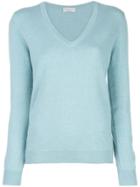 Brunello Cucinelli Long Sleeve V-neck Jumper - Blue