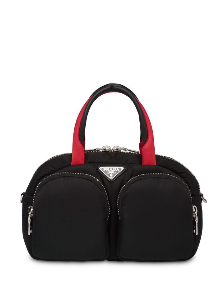 Prada Padded Nylon Top-handle Bag - Black