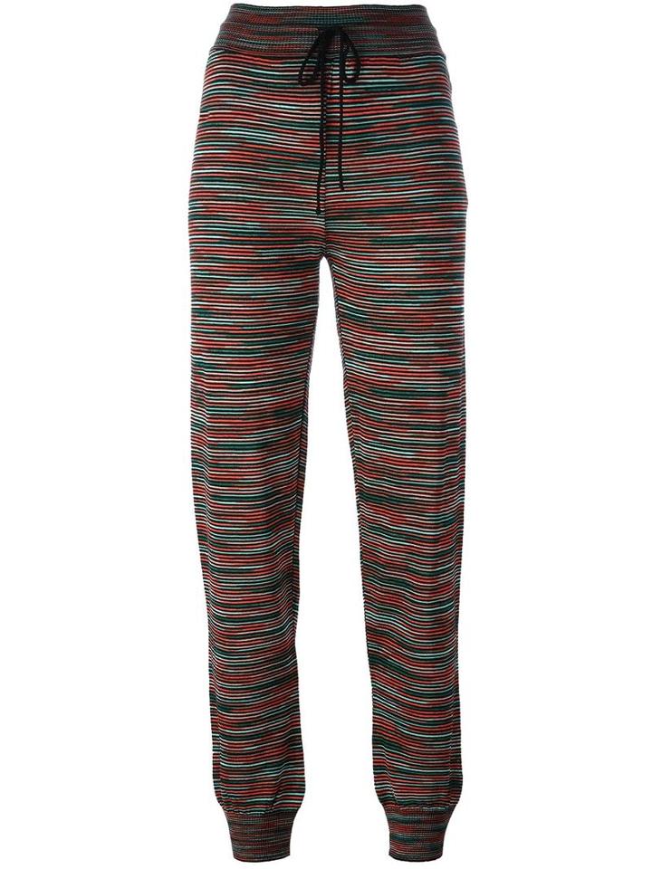 M Missoni Drawstring Printed Track Pants, Women's, Size: 44, Virgin Wool/viscose