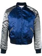 Comme Des Garçons Shirt Two-tone Bomber Jacket, Men's, Size: Xs, Blue, Polyamide/polyester/wool