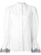 Alexander Mcqueen Peplum Sleeve Shirt, Women's, Size: 44, White, Cotton