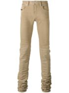 Diesel Black Gold - Long Crumpled Leg Skinny Jeans - Men - Cotton/polyester/spandex/elastane - 34, Nude/neutrals, Cotton/polyester/spandex/elastane