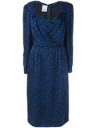Nina Ricci Vintage Leopard Print Dress, Women's, Size: 44, Blue