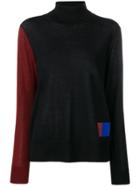 Calvin Klein Colour-block Turtleneck Jumper - Black