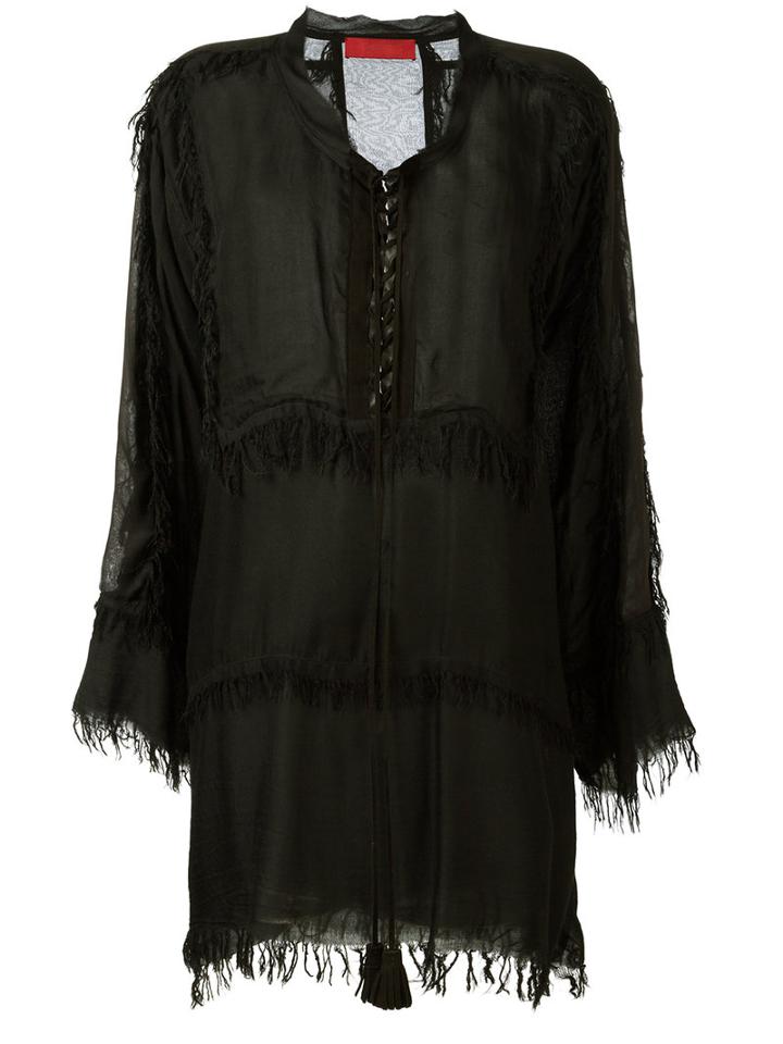 Di Liborio Frayed Mini Dress, Women's, Size: 40, Black, Modal
