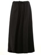 Yohji Yamamoto Pinstriped Wide Leg Cropped Trousers, Women's, Size: 3, Blue, Polyurethane/wool