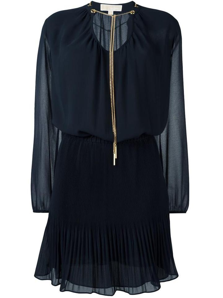 Michael Michael Kors Pleated Hem Dress, Women's, Size: Xs, Blue, Polyester
