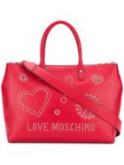 Love Moschino Studded Logo Tote - Red