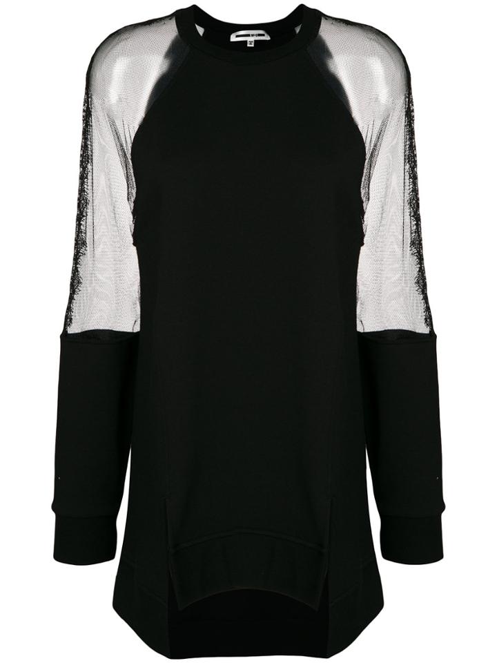 Mcq Alexander Mcqueen Lace Panel Oversized Sweatshirt - Black