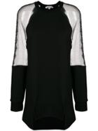 Mcq Alexander Mcqueen Lace Panel Oversized Sweatshirt - Black