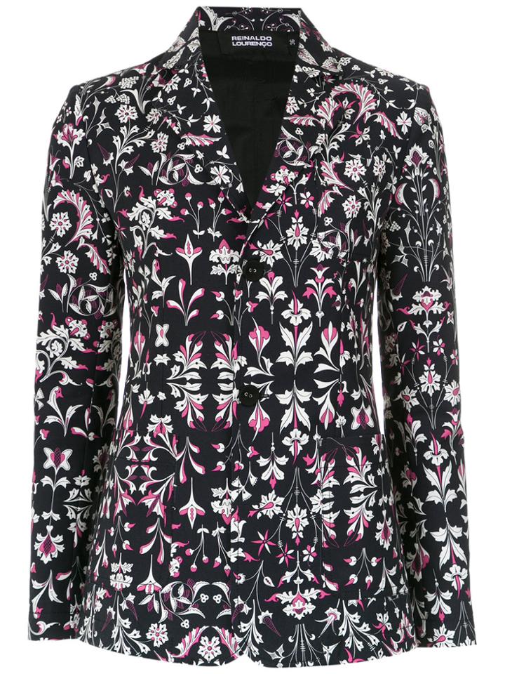 Reinaldo Lourenço Floral Print Blazer - Black