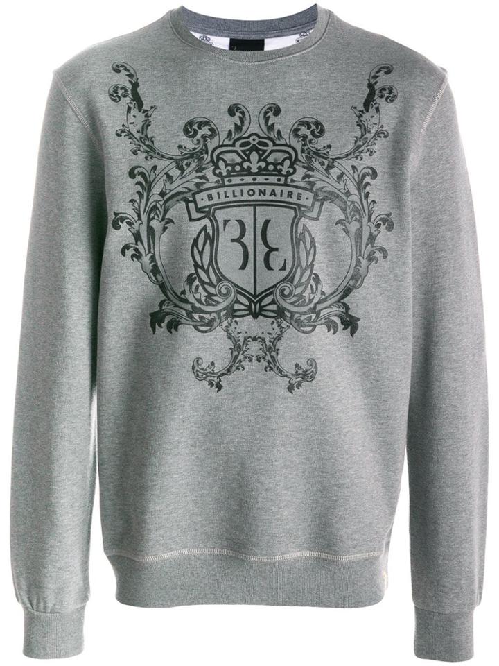 Billionaire Logo Print Jumper - Grey