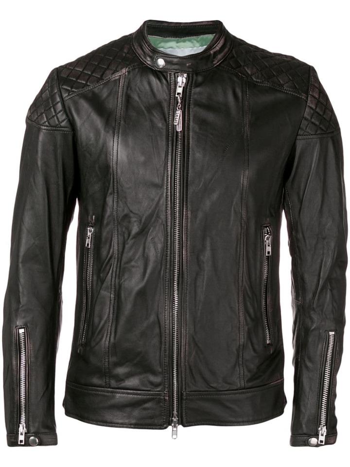 S.w.o.r.d 6.6.44 Fitted Leather Jacket - Black