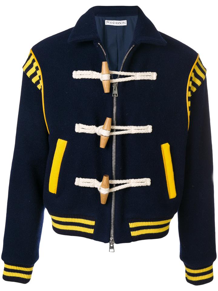 Jw Anderson Varsity Wool Jacket - Blue