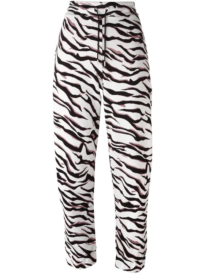 Kenzo 'tiger Stripes' Track Pants, Women's, Size: Medium, White, Cotton/polyamide/polyester/spandex/elastane