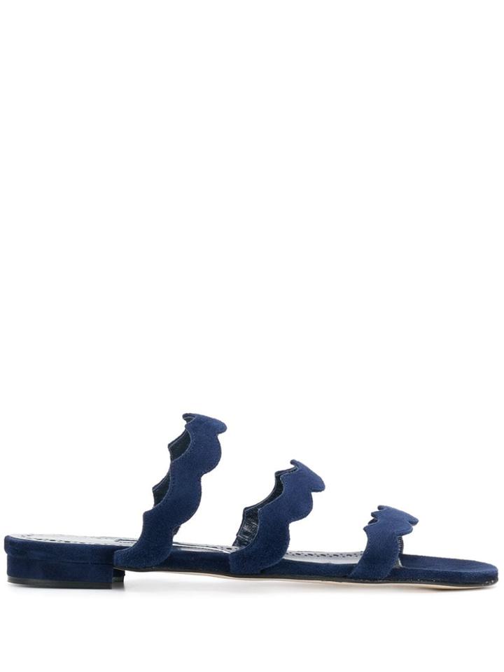Manolo Blahnik Agravia Slides - Blue