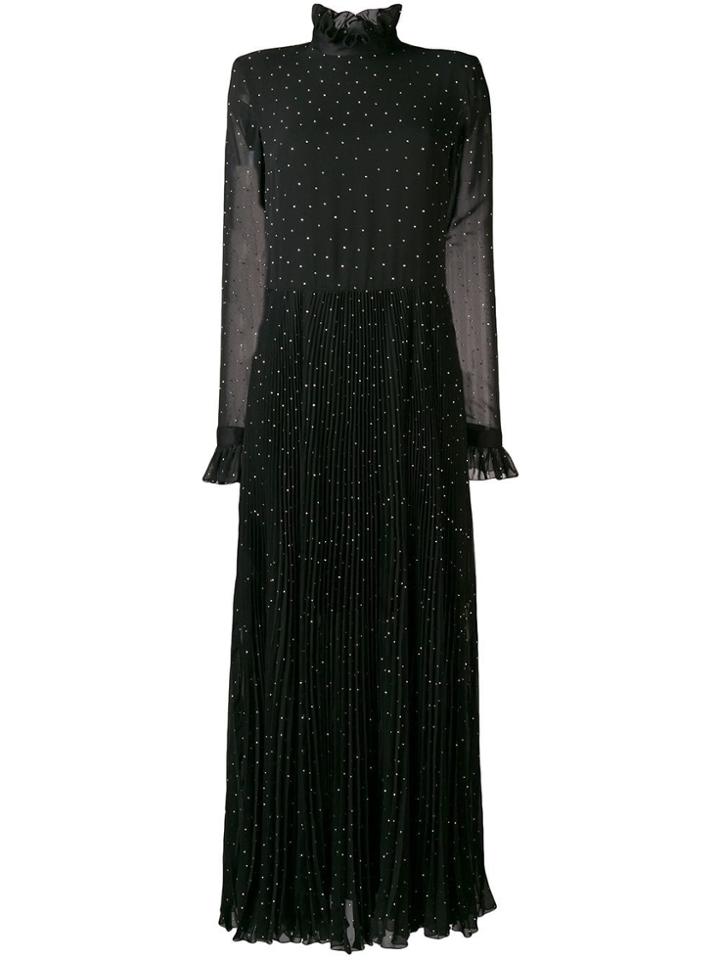 Philosophy Di Lorenzo Serafini Long Spotted Pleated Dress - Black