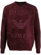 Emporio Armani Eagle Logo Jumper - Red
